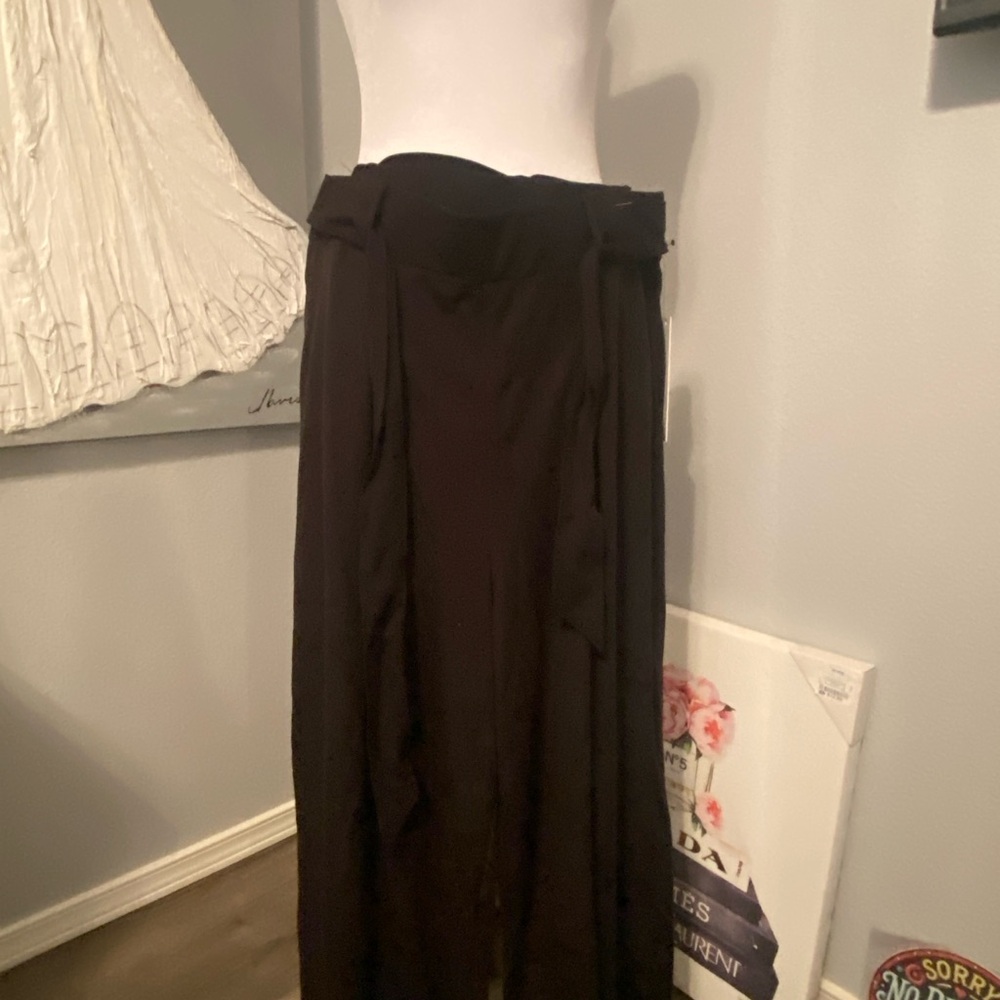 Calvin Klein Black Wide Leg Pants with belt